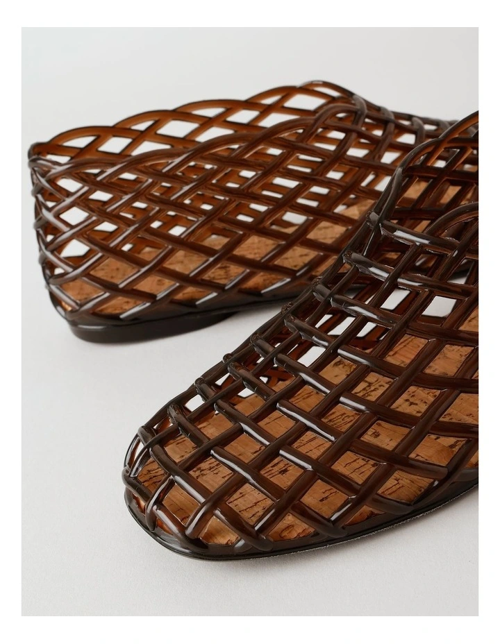 Shimmer Flat Shoes in Chocolate Jelly image 4