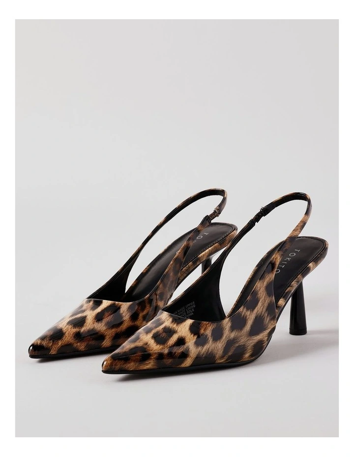 Belle Heeled Shoe in Leopard Patent image 4