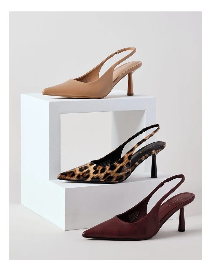 Belle Heeled Shoe in Leopard Patent image 7