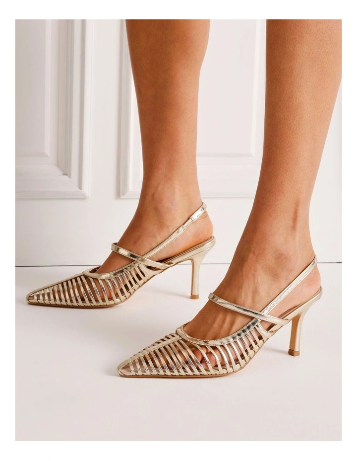 Seattle Heeled Shoes in Gold image 2