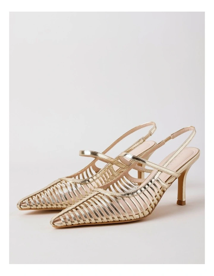Seattle Heeled Shoes in Gold image 3