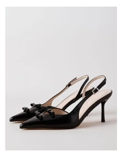Sassy Heeled Shoes in Black Patent