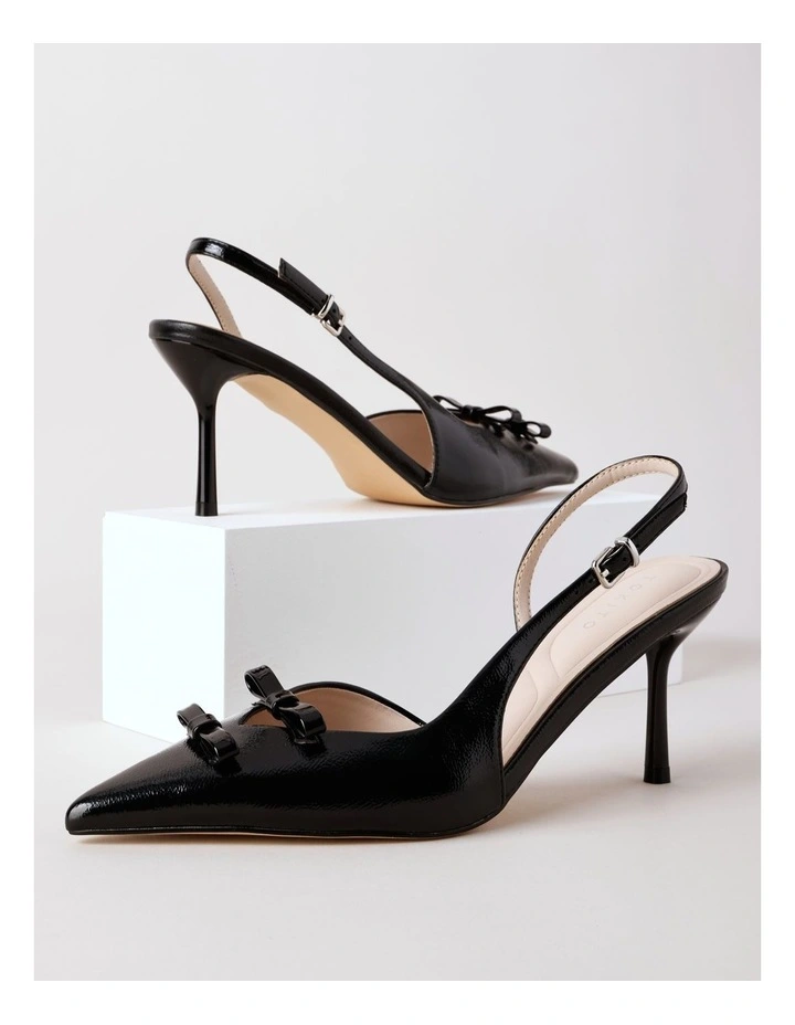 Sassy Heeled Shoes in Black Patent image 3