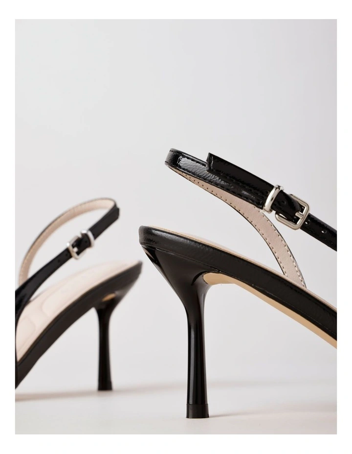 Sassy Heeled Shoes in Black Patent image 5