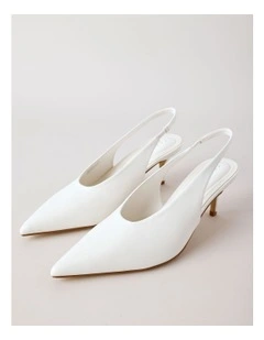 Elle Heeled Shoes in Bright White