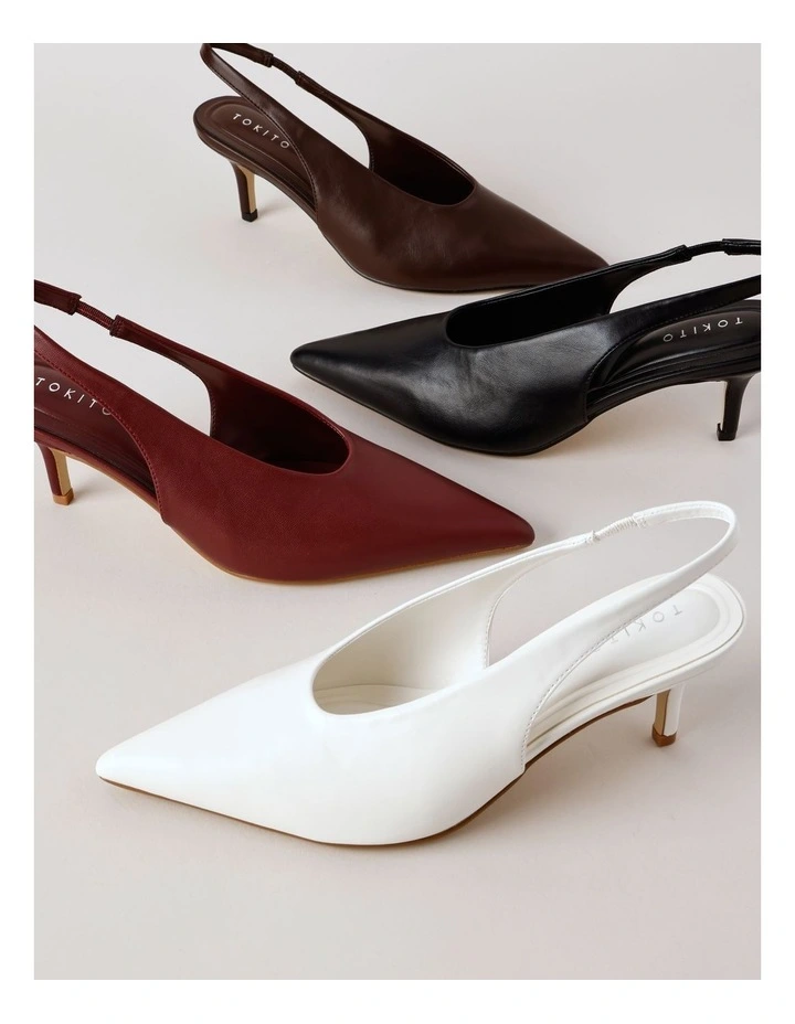 Elle Heeled Shoes in Bright White image 6