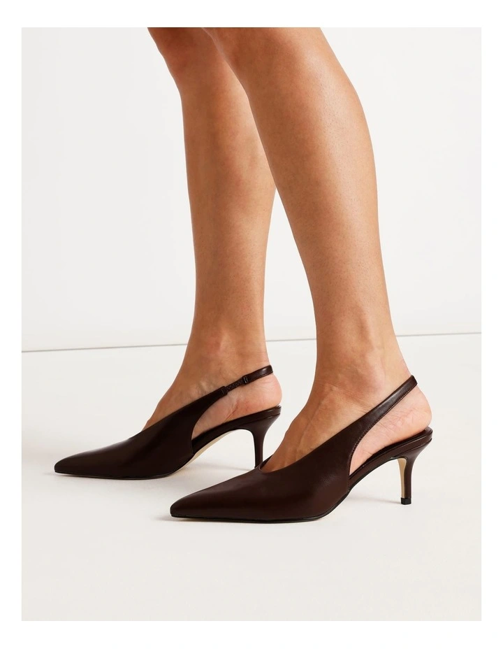 Elle Heeled Shoes in Chocolate image 2