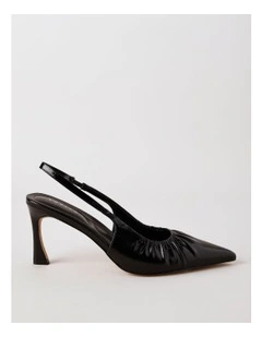 Davina Heeled Shoe in Black Patent