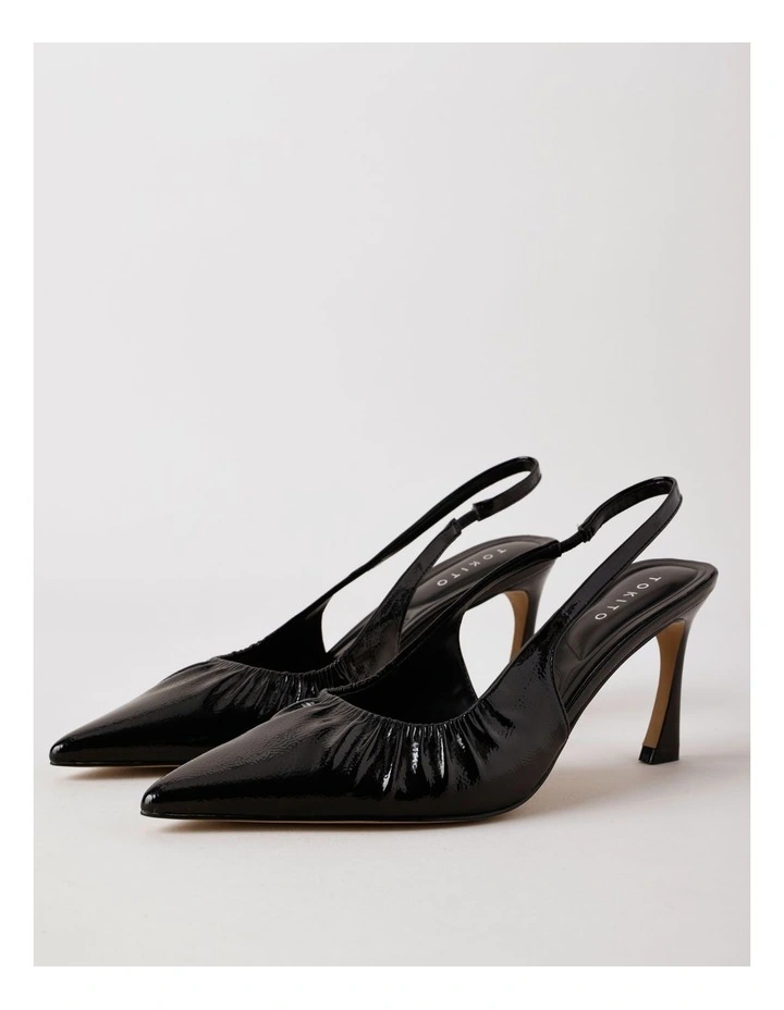 Davina Heeled Shoe in Black Patent image 2