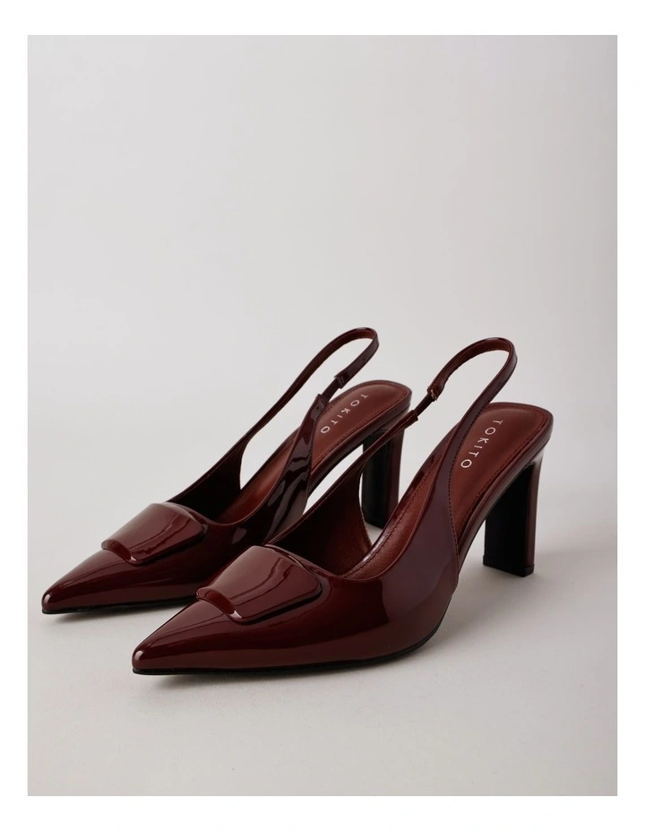 Purdy Heeled Shoes in Wine Patent image 2