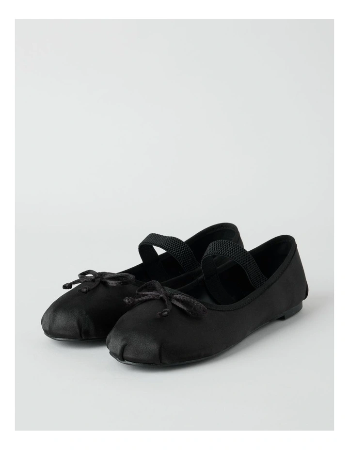 Swan Flat Shoes in Black image 2