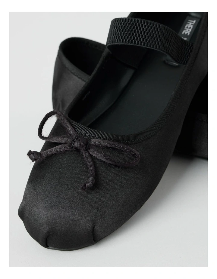 Swan Flat Shoes in Black image 3