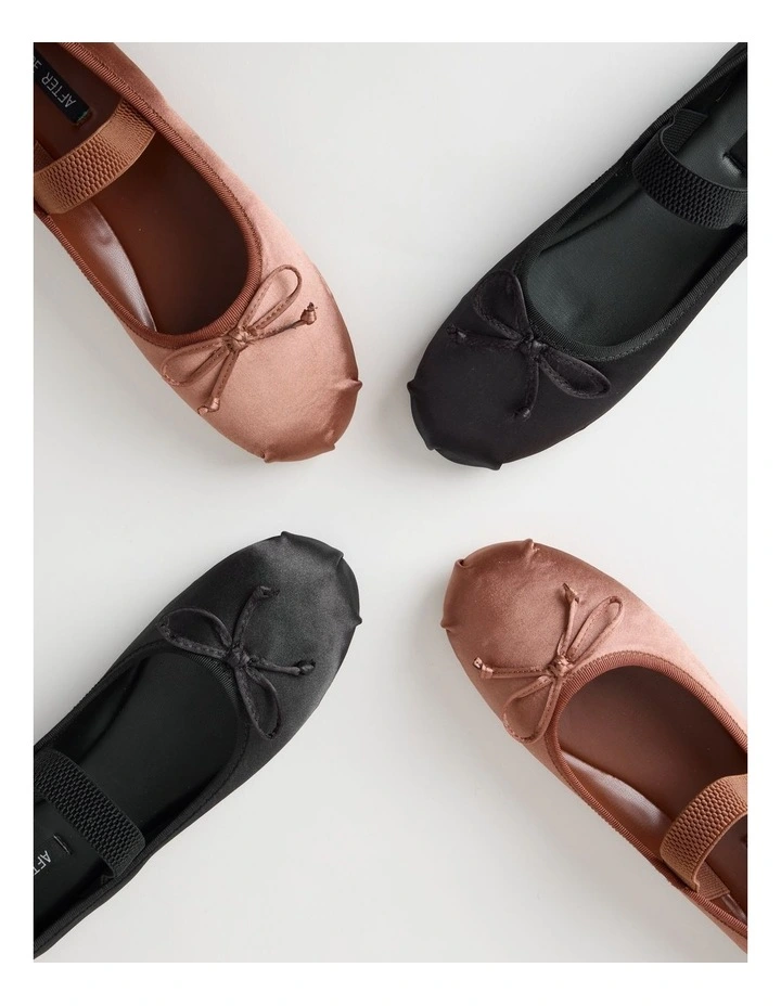 Swan Flat Shoes in Black image 6