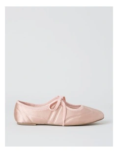Sabrina Flat Shoes in Pink Satin
