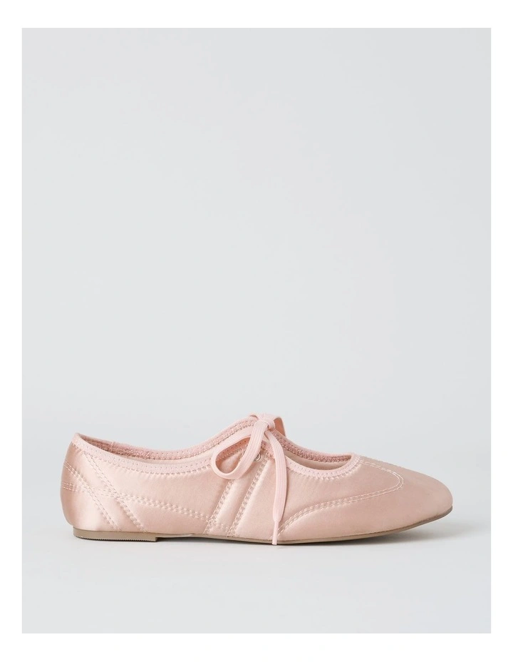 Sabrina Flat Shoes in Pink Satin image 1