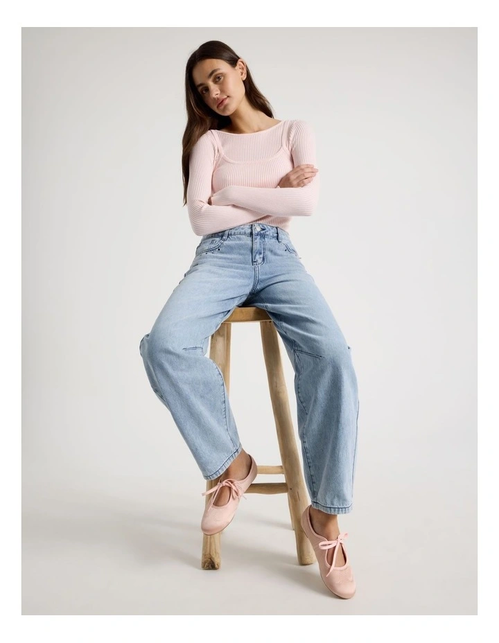 Sabrina Flat Shoes in Pink Satin image 2