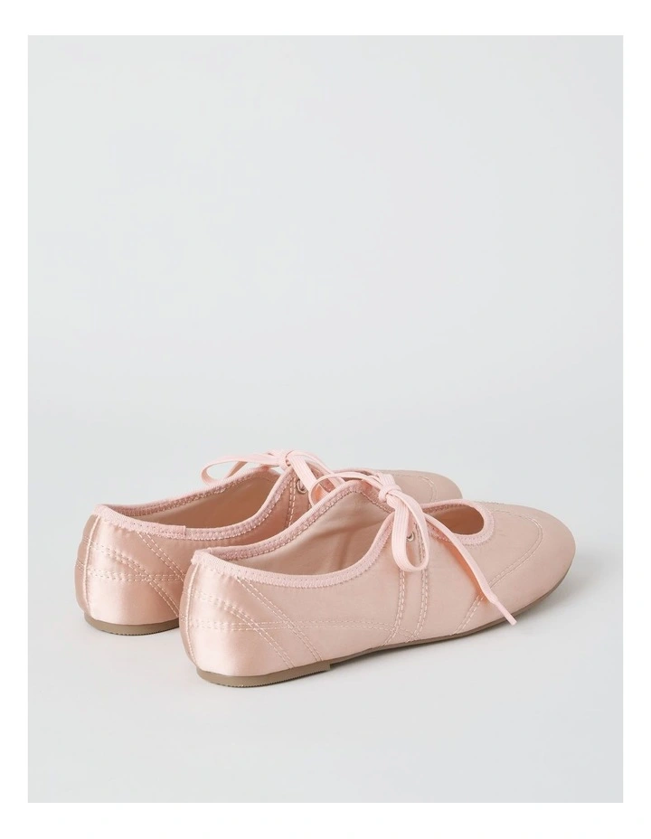 Sabrina Flat Shoes in Pink Satin image 5