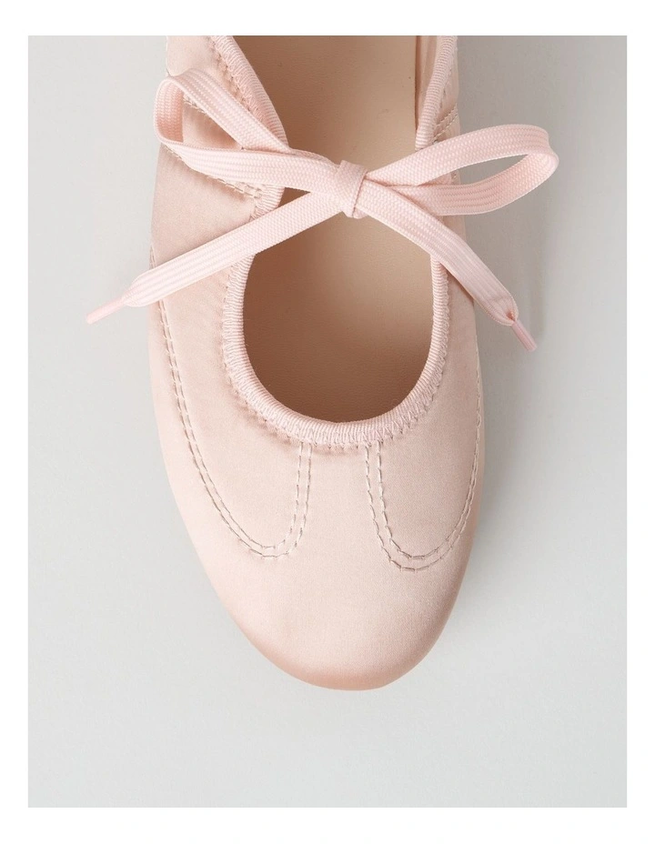 Sabrina Flat Shoes in Pink Satin image 6