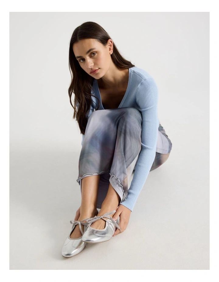 Sabrina Flat Shoes in Silver image 2