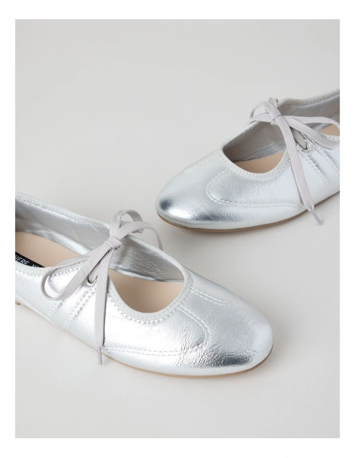 Sabrina Flat Shoes in Silver image 3