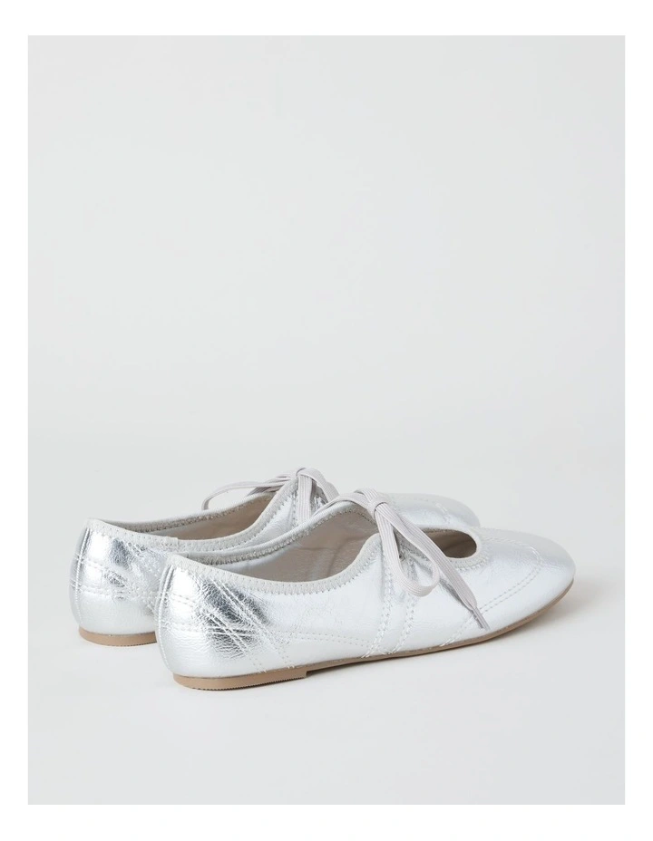 Sabrina Flat Shoes in Silver image 5