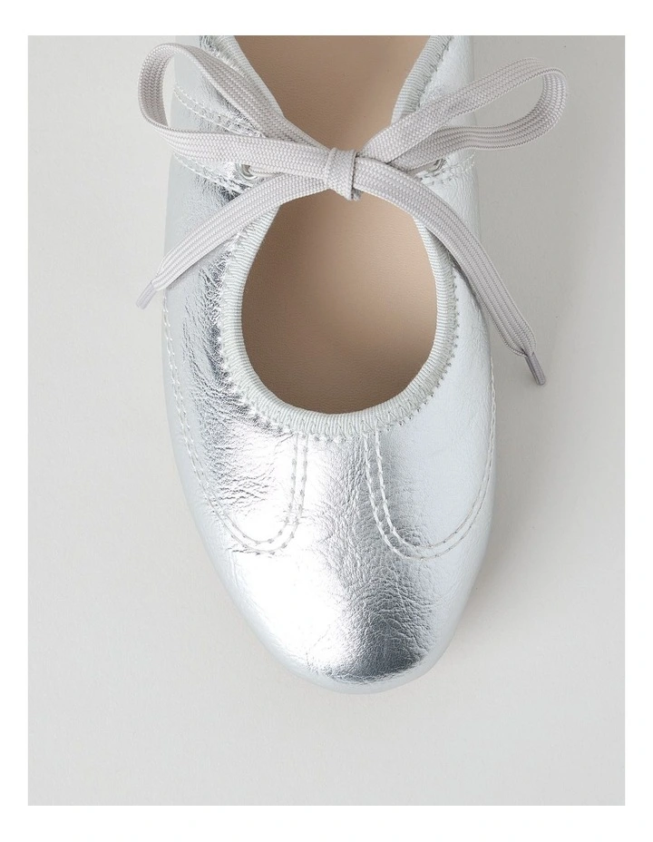 Sabrina Flat Shoes in Silver image 6