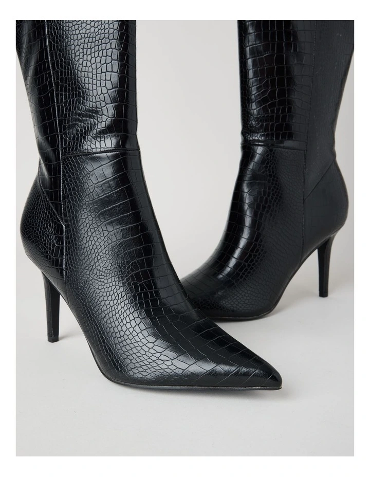 Rozalia Boot in Black Croc image 3