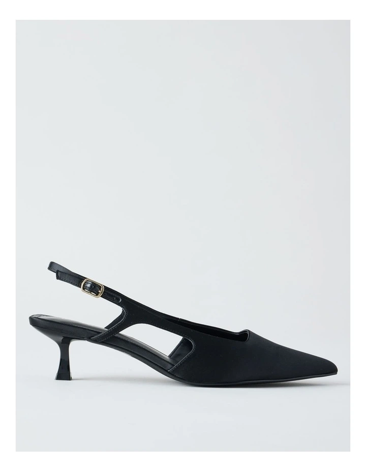Ashley Heeled Shoe in Black Satin image 1