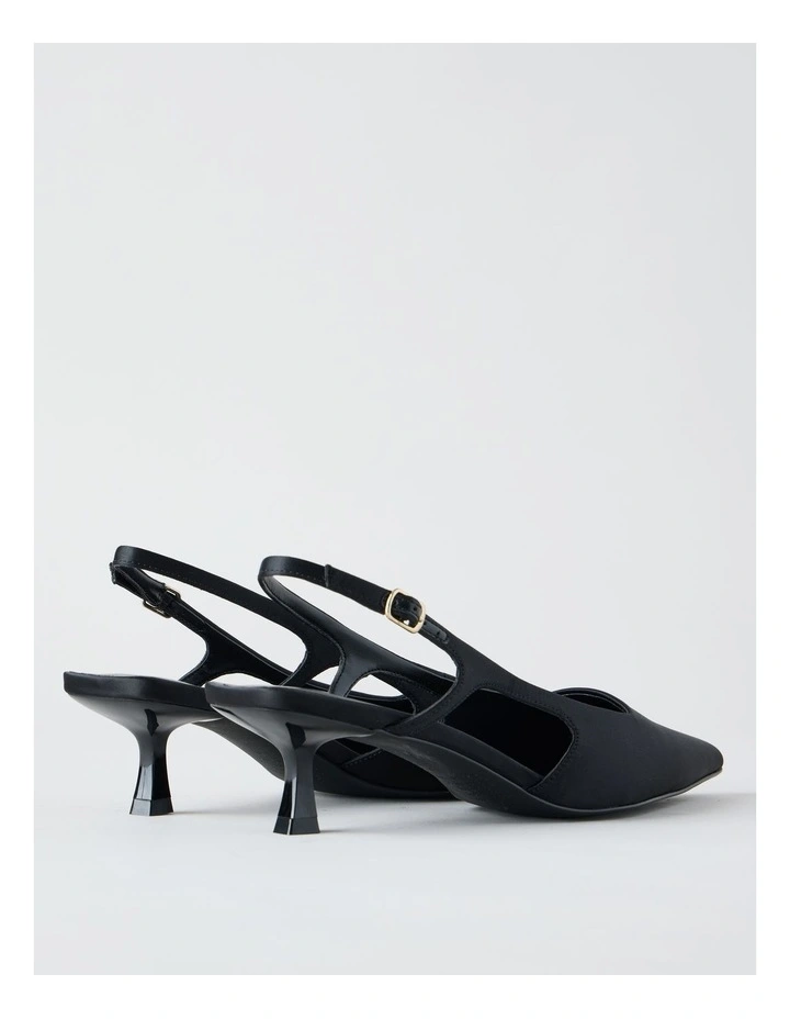 Ashley Heeled Shoe in Black Satin image 3