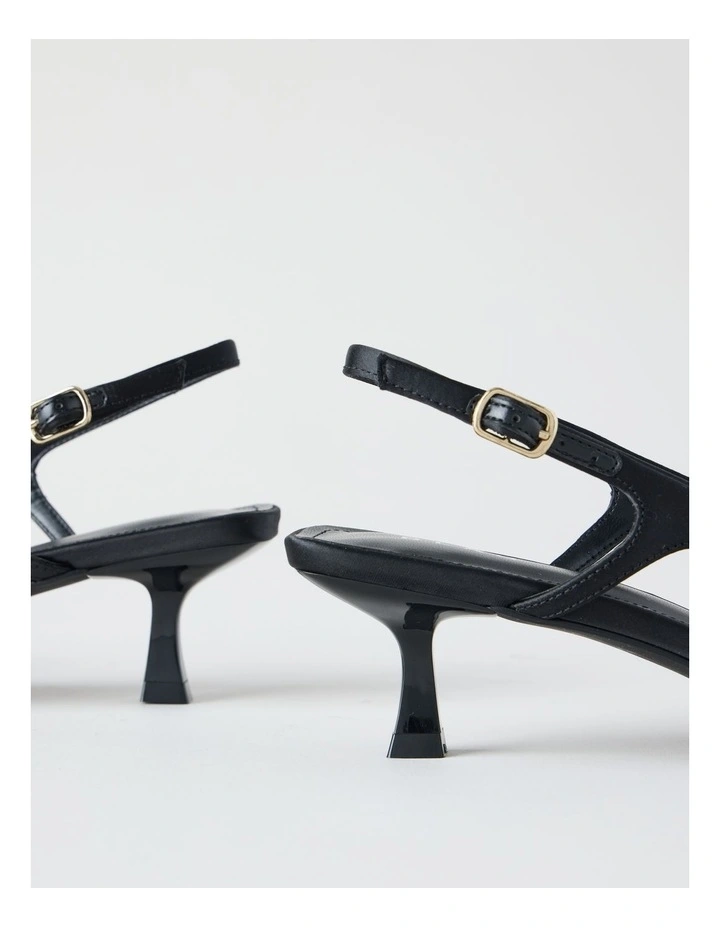 Ashley Heeled Shoe in Black Satin image 4