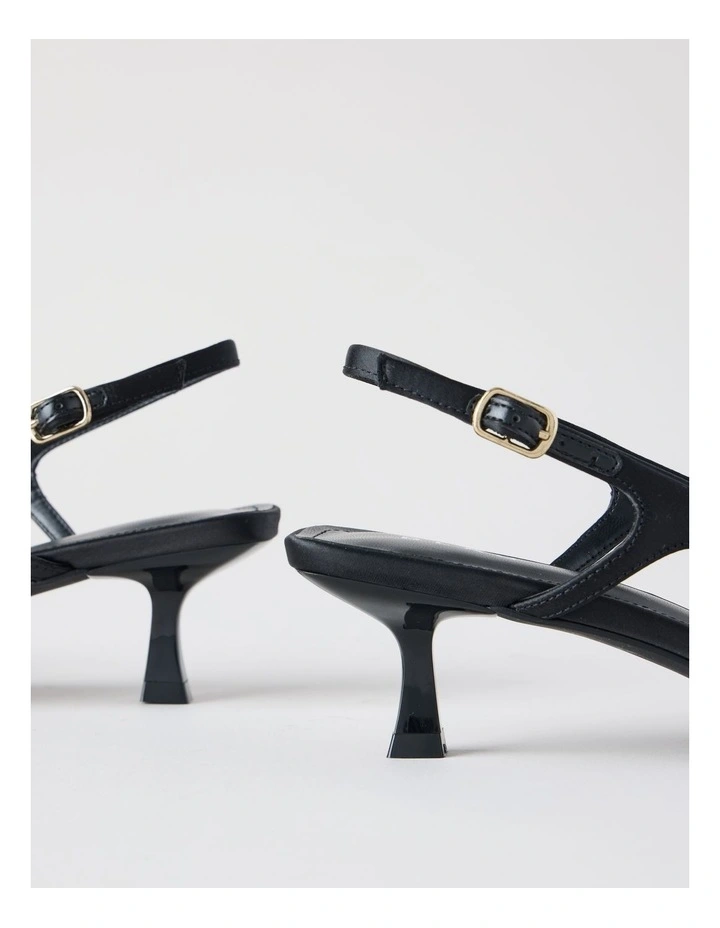 Ashley Heeled Shoe in Black Satin image 5