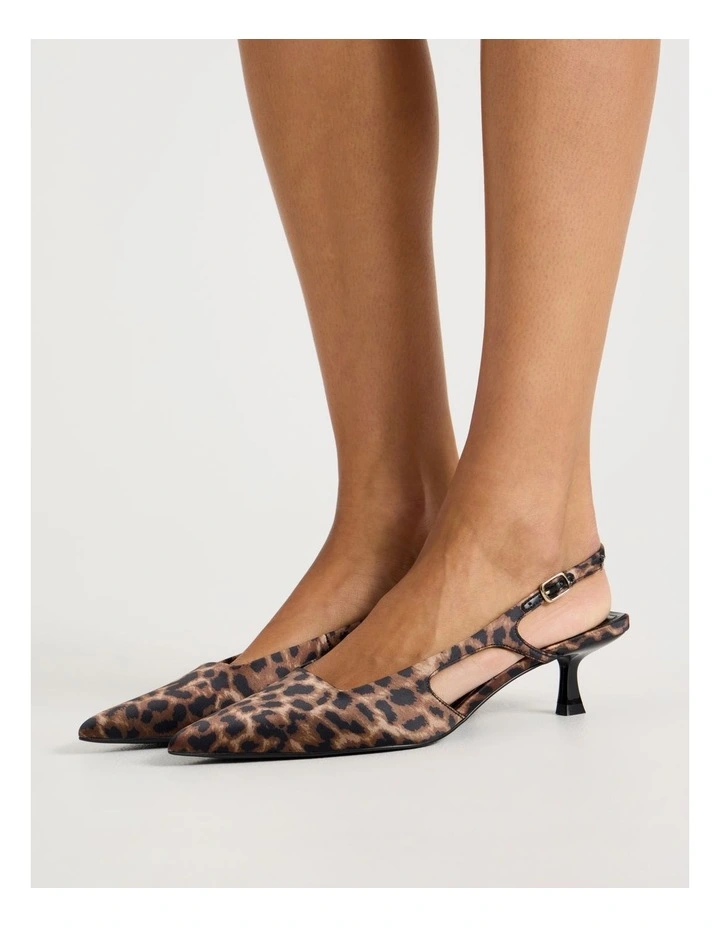 Ashley Heeled Shoe in Leopard Satin image 2