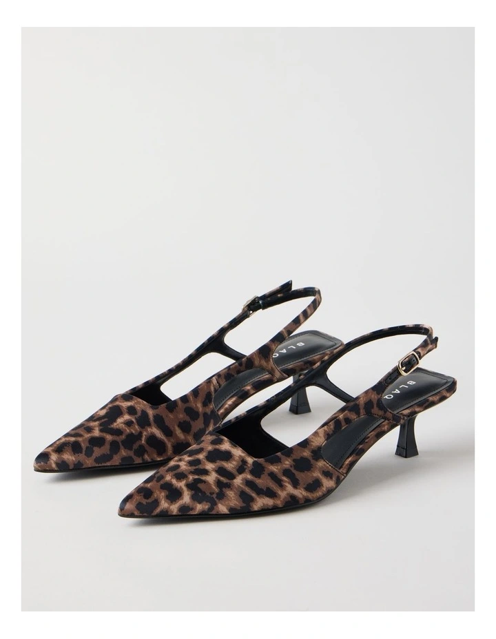 Ashley Heeled Shoe in Leopard Satin image 2