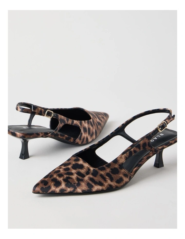 Ashley Heeled Shoe in Leopard Satin image 4