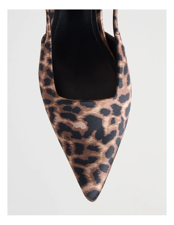 Ashley Heeled Shoe in Leopard Satin image 6