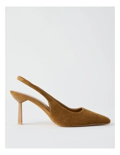 Breanna Heeled Shoes in Camel Micro