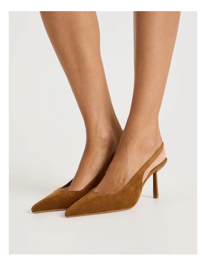 Breanna Heeled Shoes in Camel Micro image 2