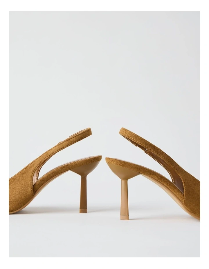 Breanna Heeled Shoes in Camel Micro image 5