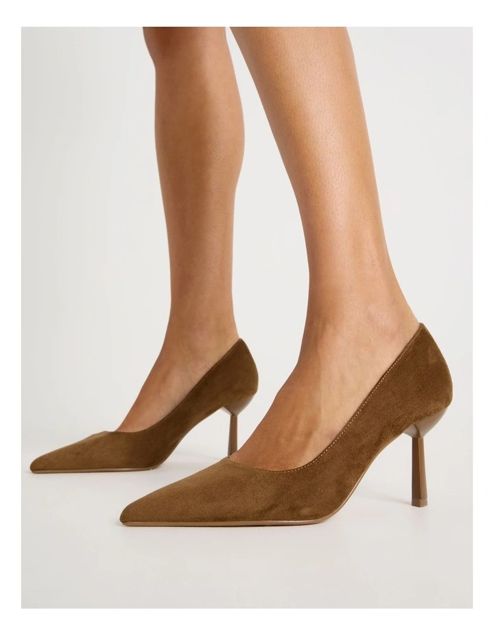 Becka Heeled Shoes in Camel image 2