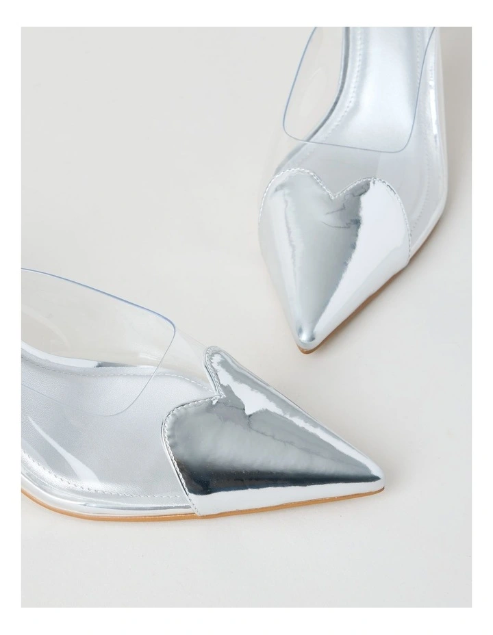 Jasmine Heeled Shoes in Silver image 5