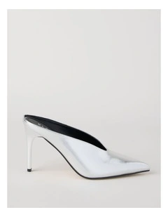 Claudia Heeled Shoes in Silver Mirror