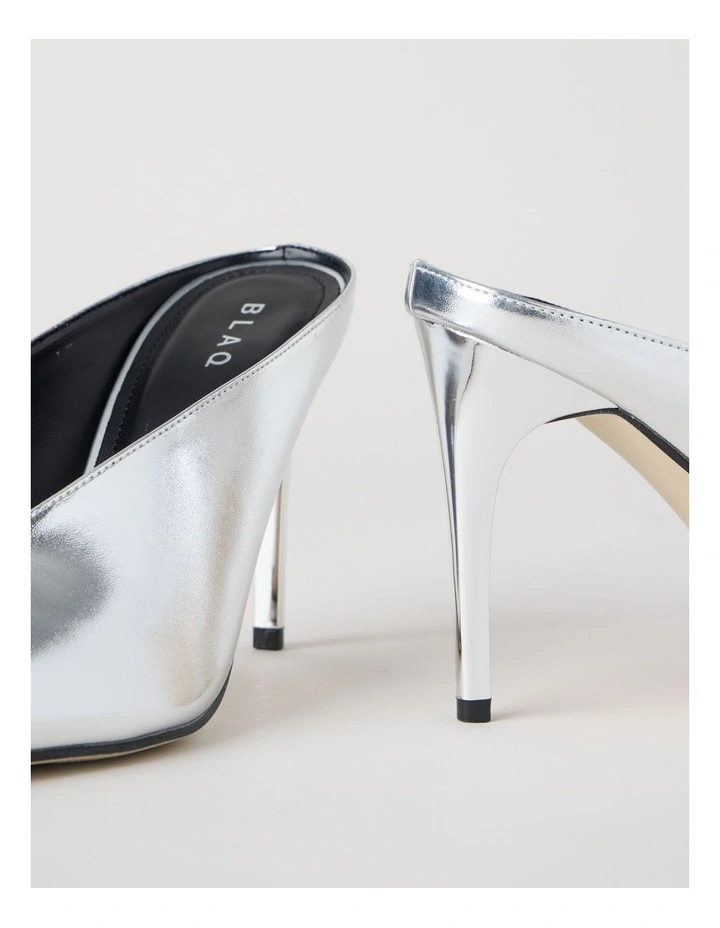 Claudia Heeled Shoes in Silver Mirror image 6