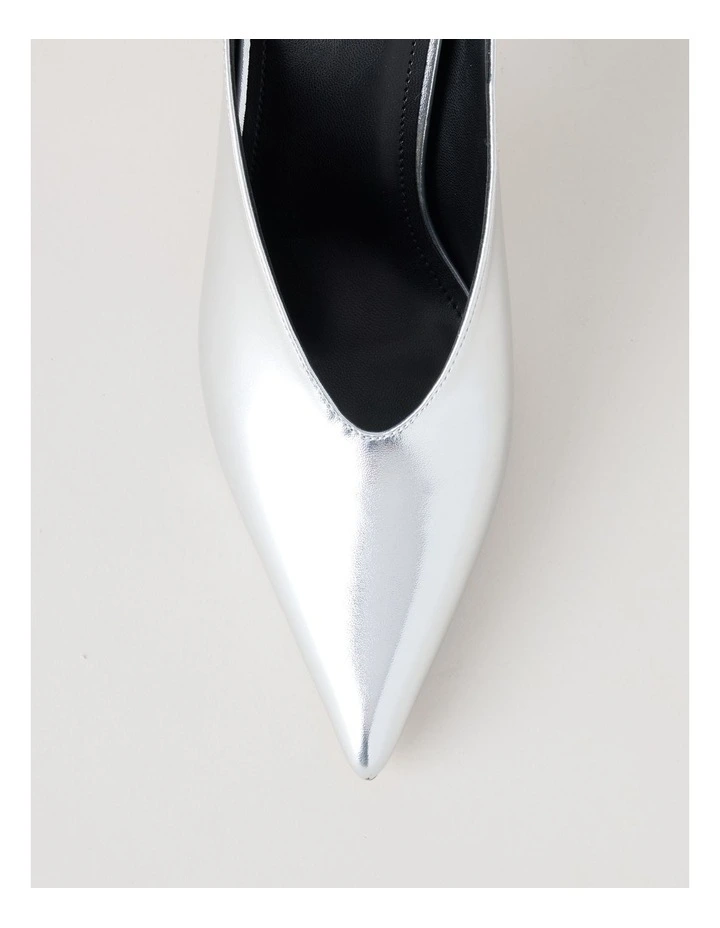 Claudia Heeled Shoes in Silver Mirror image 10