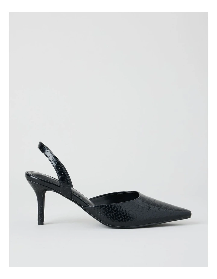 Alina Heeled Shoes in Black Croc image 1