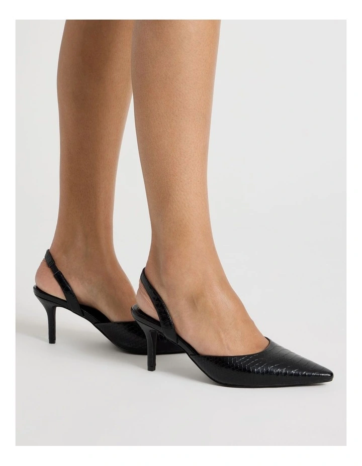 Alina Heeled Shoes in Black Croc image 2
