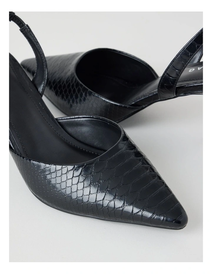 Alina Heeled Shoes in Black Croc image 2