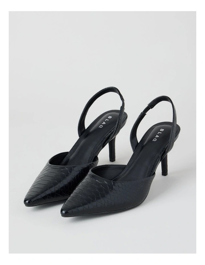 Alina Heeled Shoes in Black Croc image 3