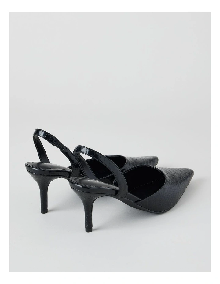 Alina Heeled Shoes in Black Croc image 4