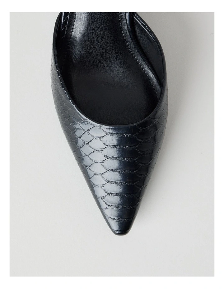 Alina Heeled Shoes in Black Croc image 5