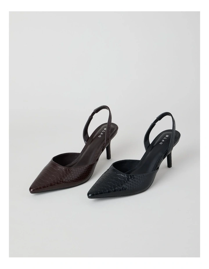 Alina Heeled Shoes in Black Croc image 6